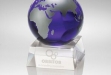 Blue Globe w Crystal Base Award #JD-CRY6532L