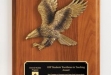 Walnut Piano Finish Plaque w Eagle Casting , Brass Engraving Plate #DT-WP222