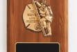 Walnut Piano Finish Plaque w Fireman Casting #DT-AT46